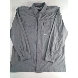 GameGuard Outdoors Shirt Mens XL Gray Snap Long Sleeve Fishing Defender Logo (P)